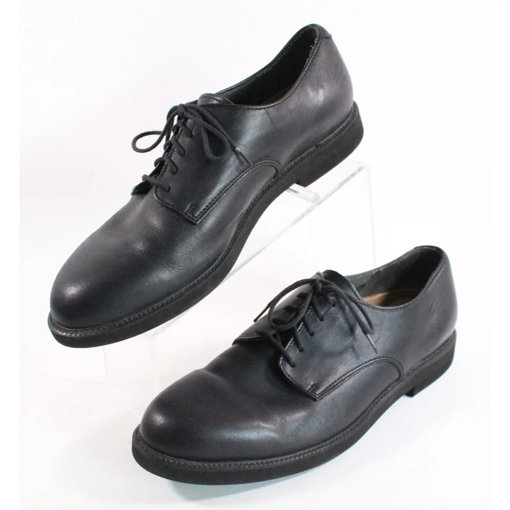 Rockport Engineered By Rockport Black Leather Oxford Shoes Size 11.5M‎ M2508